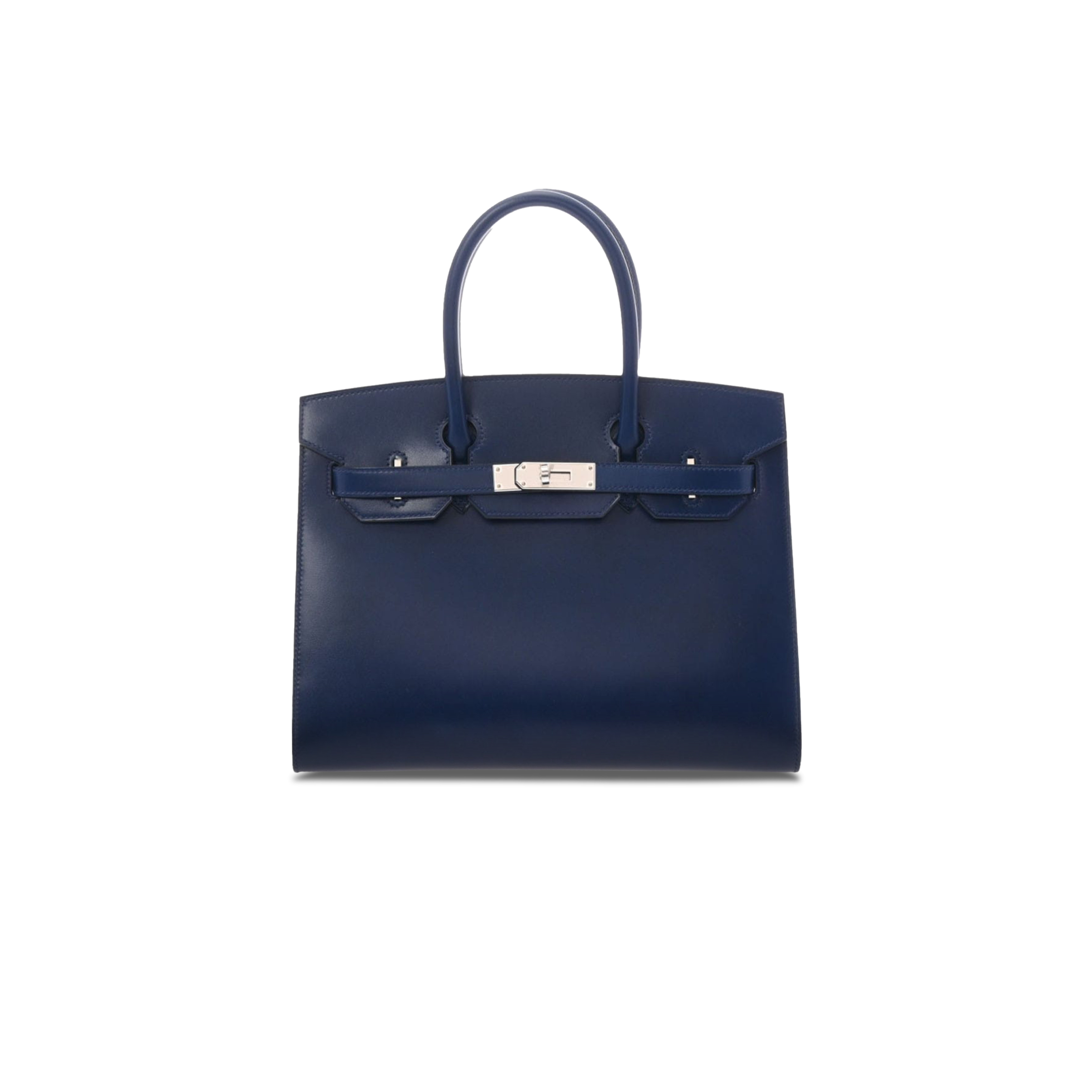 HERMES MASTER BIRKIN 30 BOX LEATHER SAPPHIRE BLUE SILVER BUCKLE H029283CK81 (30*23*15cm)